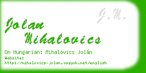 jolan mihalovics business card